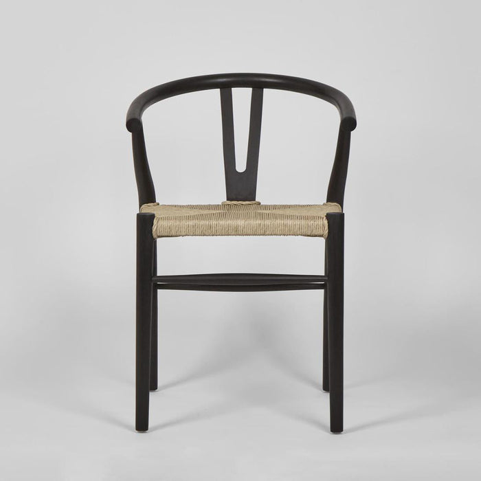 Arc Wishbone Dining Chair Black/Natural
