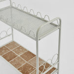 Wira Bar Cart Outdoor White with tiled shelf