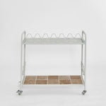 Wira Bar Cart Outdoor White with tiled shelf