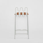 Wira Counter Stool Outdoor Terracotta/White Stripe Cushion