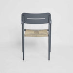 Casper Stackable Dining chair with Arms Black & Natural Weave Outdoor