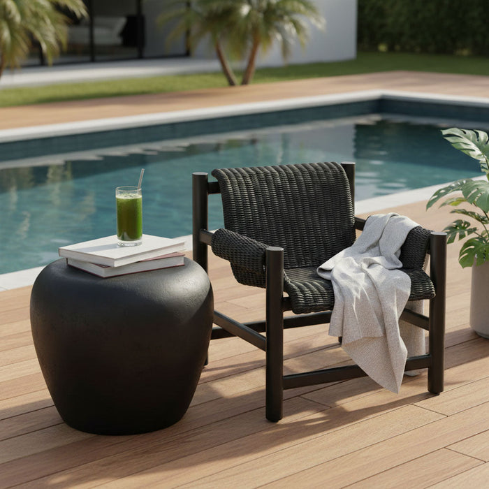 Sedona Outdoor Side Table
 Black