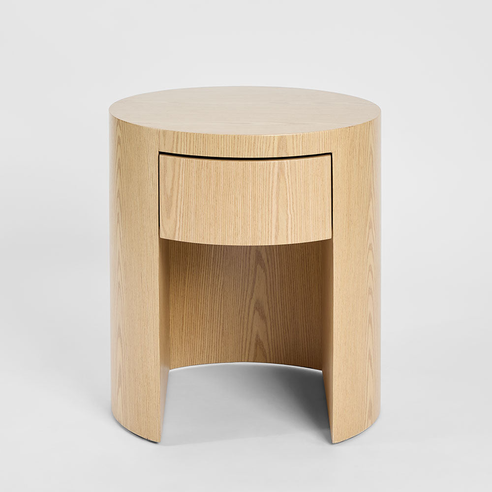 Arc Bedside Light Oak 1 Drawer