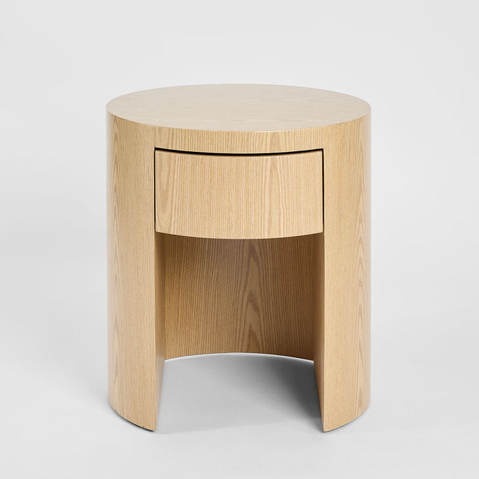 Arc Bedside Light Oak 1 Drawer
