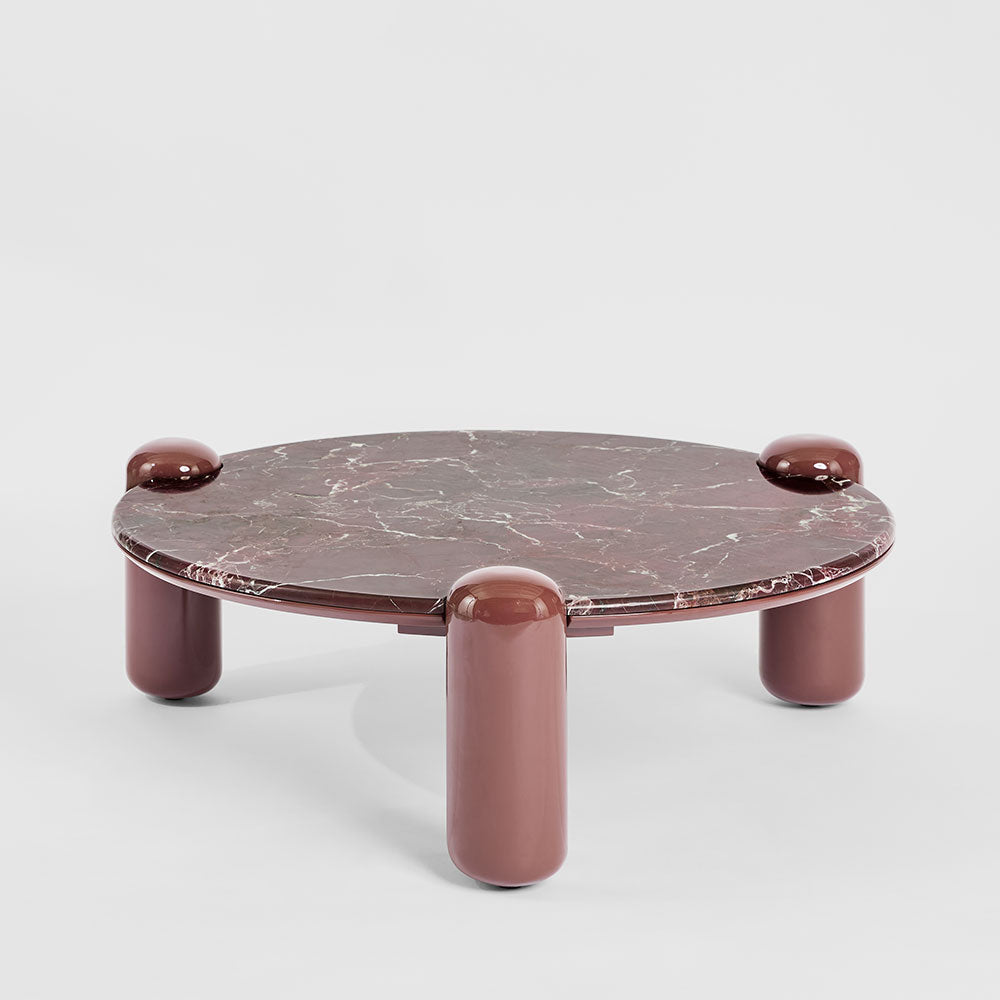 Nobo Coffee Table Large Matt Red Vein Marble/High Gloss