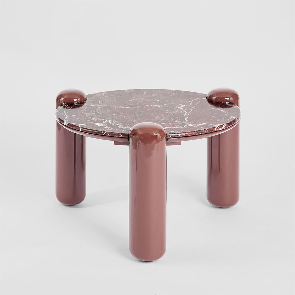 Nobo Coffee Table Small Matt Red Vein Marble/High Gloss