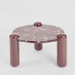 Nobo Coffee Table Small Matt Red Vein Marble/High Gloss