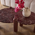 Nobo Coffee Table Small Matt Red Vein Marble/High Gloss