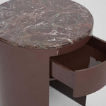 Nobo Bedside Matt Red Vein Marble/High Gloss