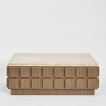 Porto Travertine & Walnut Coffee Table