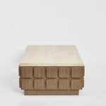 Porto Travertine & Walnut Coffee Table