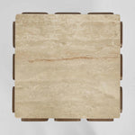 Porto Travertine & Walnut Side Table