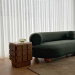 Porto Travertine & Walnut Side Table