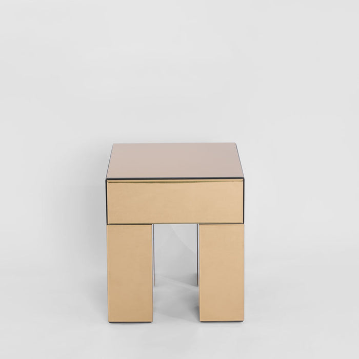 Vitreous Mirror Bedside 1 Drawer Copper