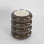 Sable Side Table Matt Brown Vein Marble/High Gloss