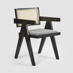 Lexi Scissor Leg Armchair Black Frame Grey Fabric