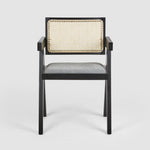 Lexi Scissor Leg Armchair Black Frame Grey Fabric
