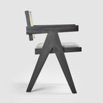 Lexi Scissor Leg Armchair Black Frame Grey Fabric
