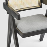 Lexi Scissor Leg Armchair Black Frame Grey Fabric