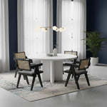Lexi Scissor Leg Armchair Black Frame Grey Fabric