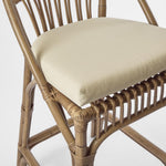 Cayman Rattan Hamptons Bar stool Natural W/Cream Cushions & Footrest
