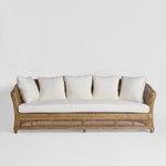 Cayman 3 Seat Rattan Sofa Cream Cushion