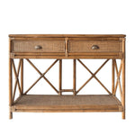 Cayman Rattan 2 Drawer Hamptons Console