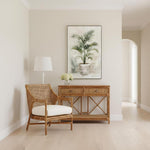 Cayman Rattan 2 Drawer Hamptons Console