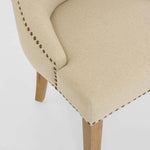 Bordeaux Studded Beige Oakwood Dining Chair