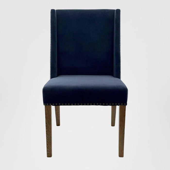 Ithaca Navy Velvet Dining Chair W/Studs