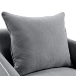 Slip Cover Only - Noosa Hamptons Armchair Grey W/White Piping