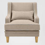 Bondi Hamptons Armchair Natural W/ White Piping