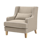 Bondi Hamptons Armchair Natural W/ White Piping