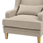 Bondi Hamptons Armchair Natural W/ White Piping