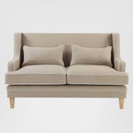 Bondi Hamptons 2 Seat Sofa Natural W/ White Piping