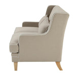 Bondi Hamptons 2 Seat Sofa Natural W/ White Piping