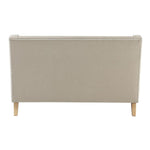 Bondi Hamptons 2 Seat Sofa Natural W/ White Piping