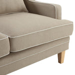 Bondi Hamptons 2 Seat Sofa Natural W/ White Piping