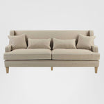 Bondi Hamptons 3 Seat Sofa Natural/White Piping