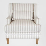 Bondi Hamptons Armchair Natural Stripe W/White Piping