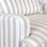 Bondi Hamptons Armchair Natural Stripe W/White Piping