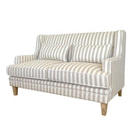 Bondi Hamptons 2 Seat Sofa Natural Stripe W/White Piping