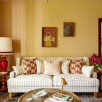 Bondi Hamptons 3 Seat Sofa Natural Stripe W/White Piping