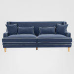 Bondi Hamptons 3 Seat Sofa Navy W/White Piping