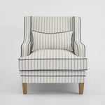Bondi Hamptons Armchair Blue Pinstripe