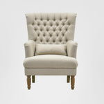 Bayside Hamptons Buttoned Armchair Natural Linen Blend