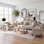 Vaucluse Buttoned Armchair Beige