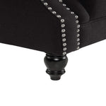 Vaucluse Buttoned 3 Seat Sofa Charcoal W/ Studs
