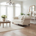 Vaucluse 3 Seat Hamptons Buttoned Sofa Beige Linen Blend