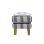 Bondi Hamptons Ottoman Blue Sky Stripe W/White Piping
